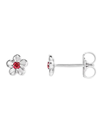 Youth Flower Birthstone Stud Earrings  - 86737