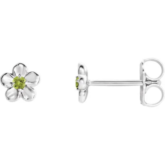 Youth Flower Birthstone Stud Earrings  - 86737 - Image 10