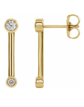 Drop Earrings, Diamond Bar Style - 87007