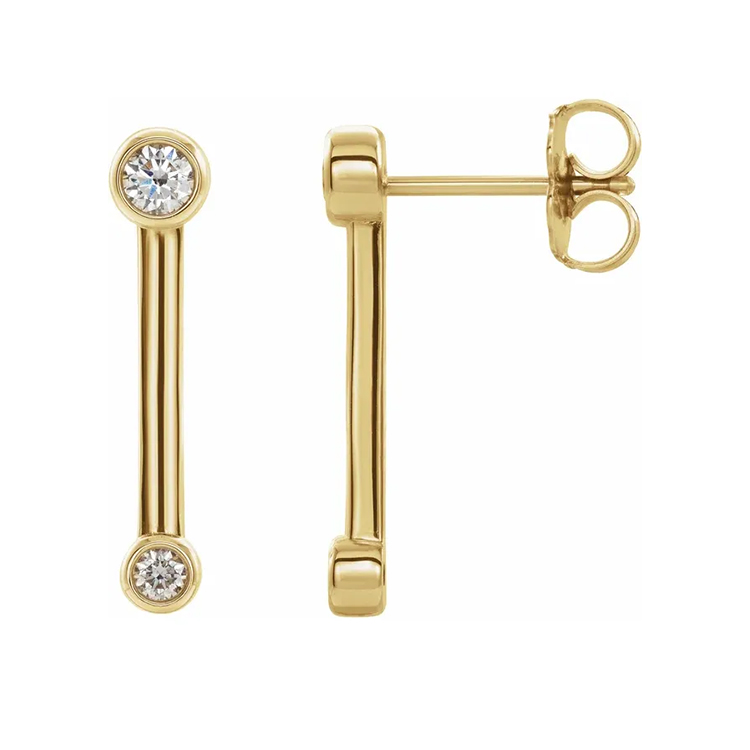 Drop Earrings, Diamond Bar Style - 87007