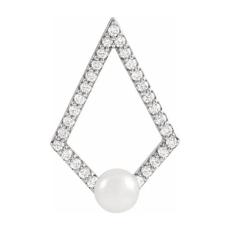 Diamond and Freshwater Pearl Pendant - 86999 - Image 2