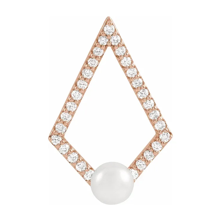 Diamond and Freshwater Pearl Pendant - 86999 - Image 3