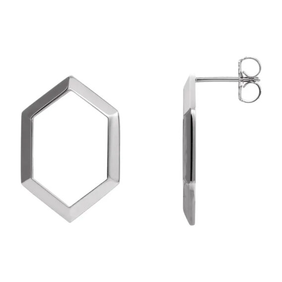 Drop Earrings, Geometric Design - 87020 - Image 3