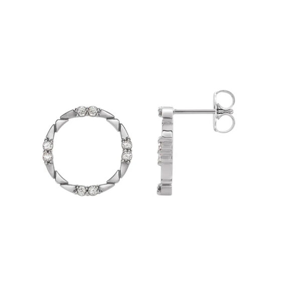 Diamond Hoop Earrings 87018 - Image 3