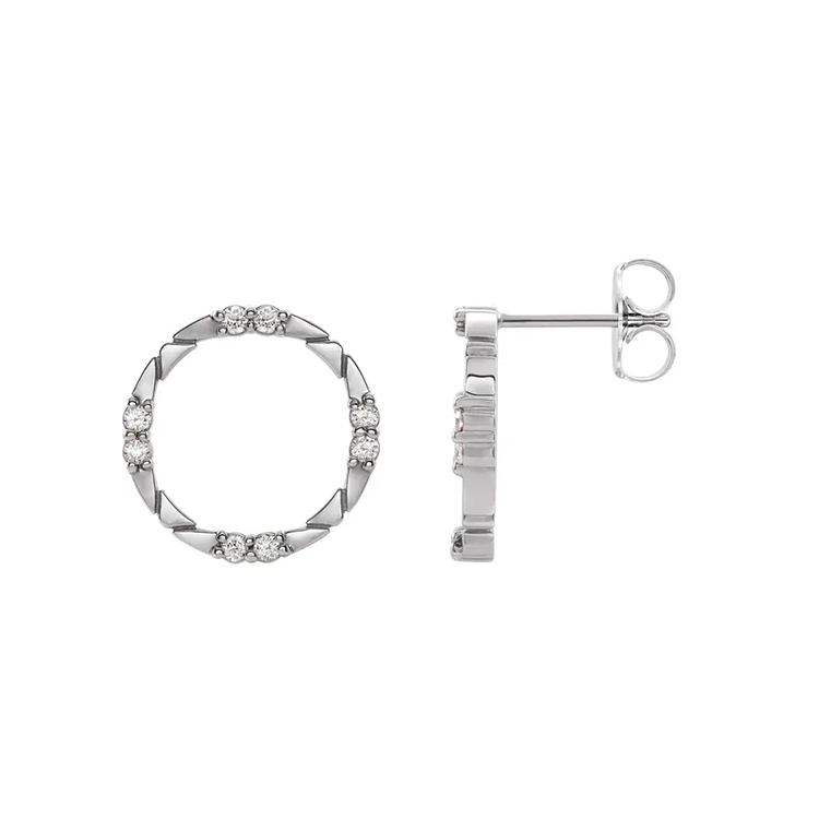 Diamond Hoop Earrings 87018 - Image 3