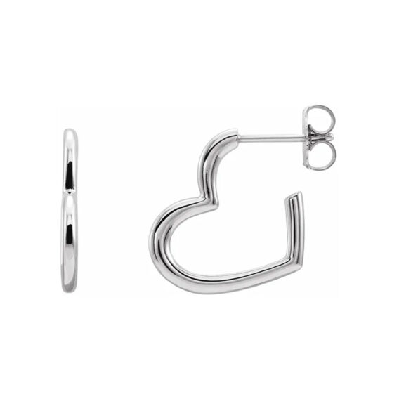 Heart Hoop Earrings 87040 - Image 3