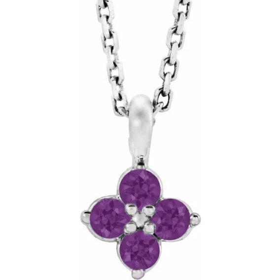 Youth Sterling Silver Birthstone Necklace 86694 - Image 4