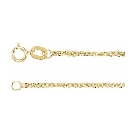 Chain Bracelet, 1.25mm or 1.75mm, Diamond Cut Singapore Chain - CH617 - Image 2