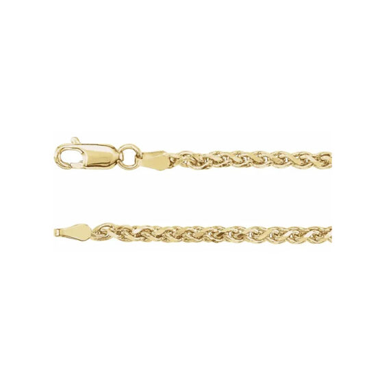 Chain Bracelet, 2.75mm Diamond-Cut Wheat Chain - CH522