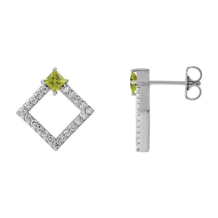 Drop Earrings, Diamond and Gemstone Style - 86889 - Image 5