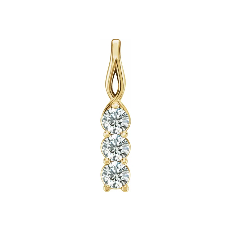 Diamond Pendant, Three-Stone Style - 85982 - Image 6