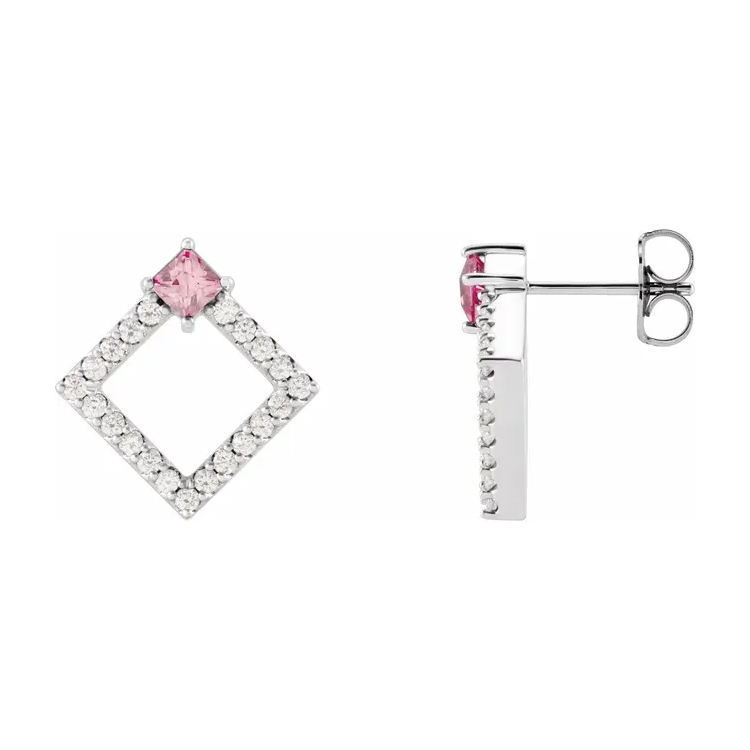 Drop Earrings, Diamond and Gemstone Style - 86889 - Image 8