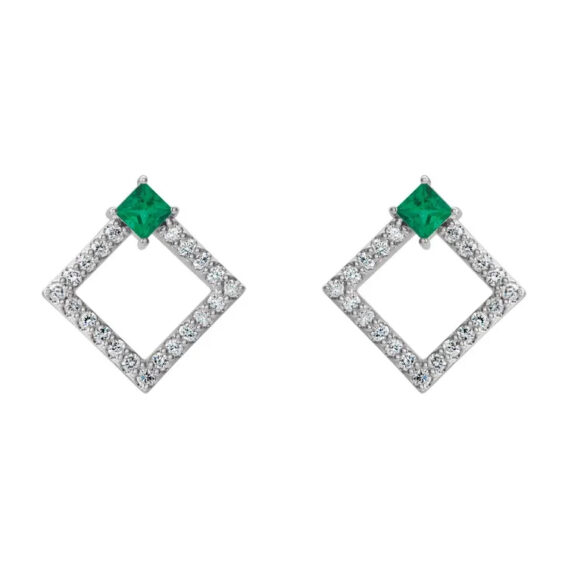 Drop Earrings, Diamond and Gemstone Style - 86889 - Image 11