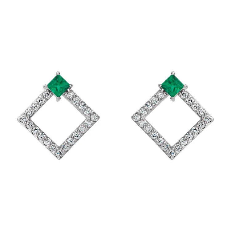 Drop Earrings, Diamond and Gemstone Style - 86889 - Image 11