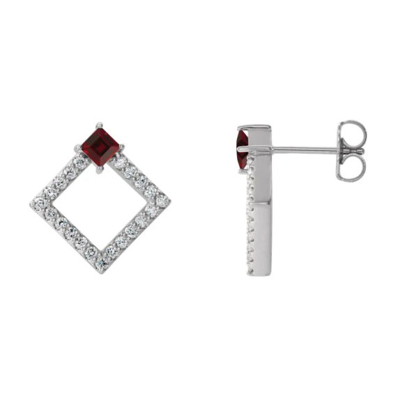 Drop Earrings, Diamond and Gemstone Style - 86889 - Image 12