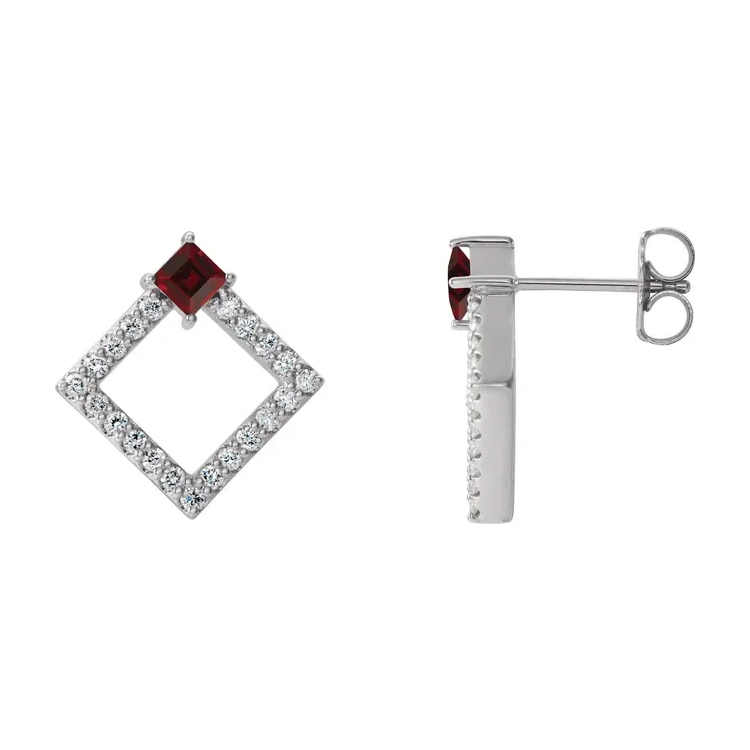 Drop Earrings, Diamond and Gemstone Style - 86889 - Image 12