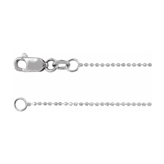 Chain Bracelet, 1mm Diamond-Cut Bead Chain - CH1093 - Image 3
