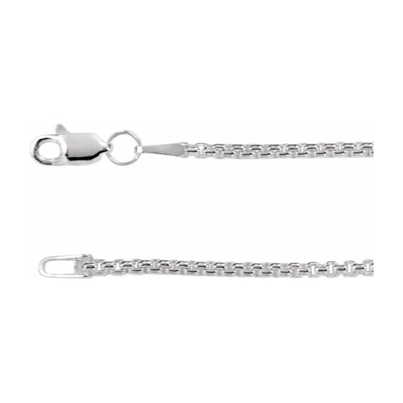 Chain Bracelet (1mm, 1.8mm and 2.6mm) Rounded Box Chain -  CH1090 - Image 2