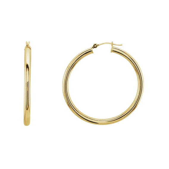 Hoop Earrings, Hollow Tube Hoops - 20270