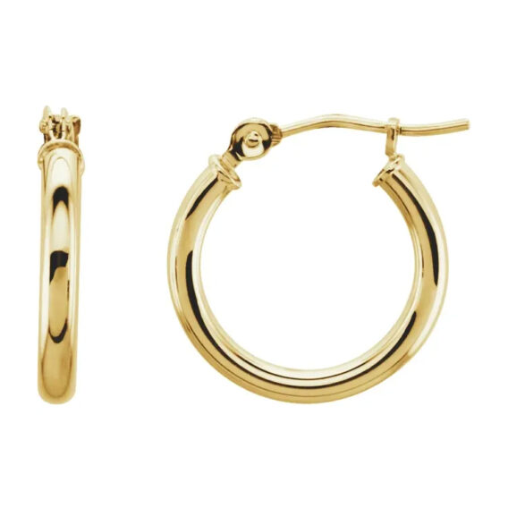 Hoop Earrings, Hollow Tube Hoops - 20270 - Image 2