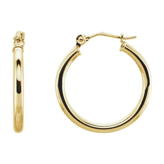 Hoop Earrings, Hollow Tube Hoops - 20270 - Image 3