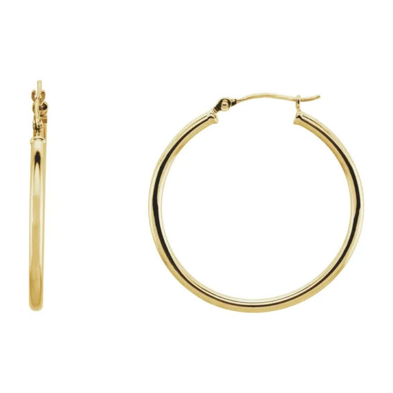 Hoop Earrings, Hollow Tube Hoops - 20270 - Image 5