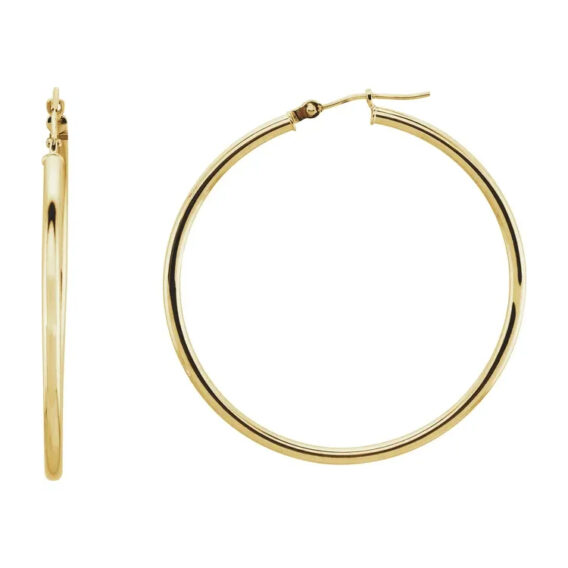 Hoop Earrings, Hollow Tube Hoops - 20270 - Image 7