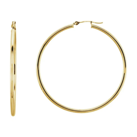 Hoop Earrings, Hollow Tube Hoops - 20270 - Image 8