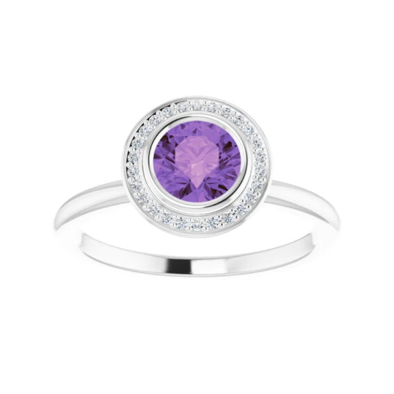 Amethyst and Diamond Ring 71862 - Image 3