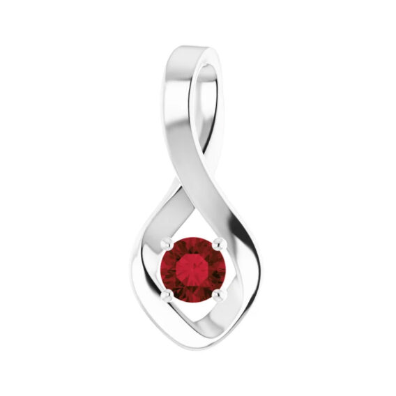 Birthstone Pendant, Diamond Accented Style - 88002 - Image 11