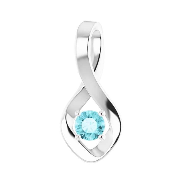 Birthstone Pendant, Diamond Accented Style - 88002 - Image 3