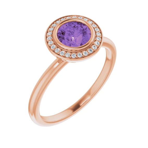 Amethyst and Diamond Ring 71862 - Image 6
