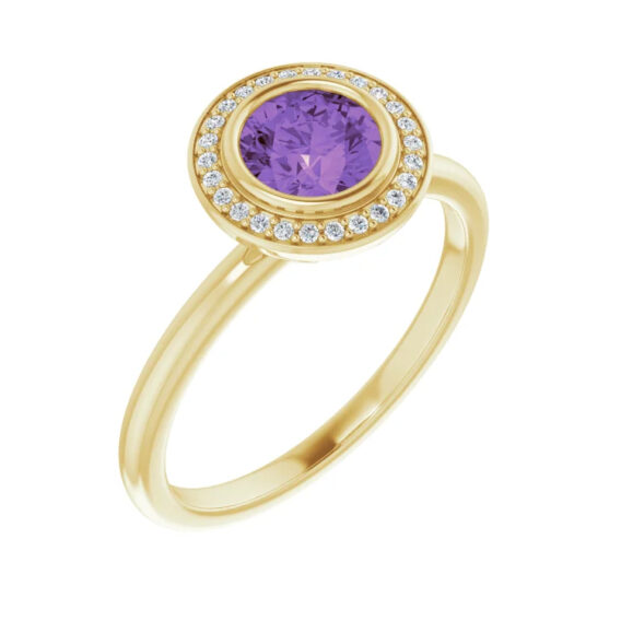 Amethyst and Diamond Ring 71862 - Image 7