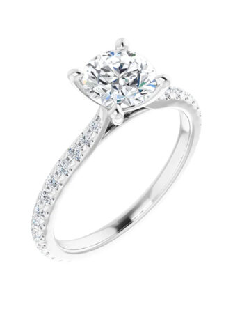 Engagement Ring, Moissanite With Diamond Accent - 653433