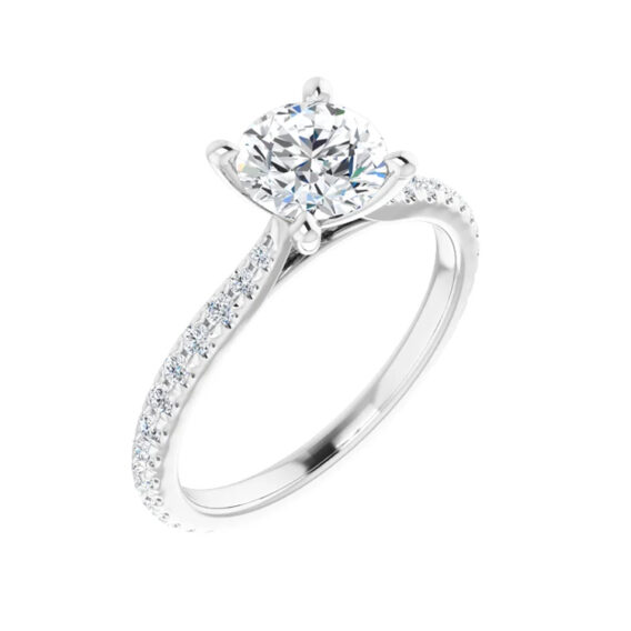 Engagement Ring, Moissanite With Diamond Accent - 653433