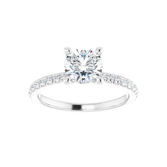 Engagement Ring, Moissanite With Diamond Accent - 653433 - Image 4