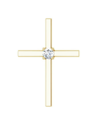 Cross Pendant With Solitaire Diamond - R42361