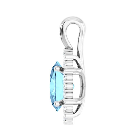 Pendant, Aquamarine with Diamond Halo-Style - 86723 - Image 2
