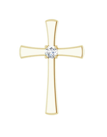 Cross Pendant With Solitaire Diamond - R42362