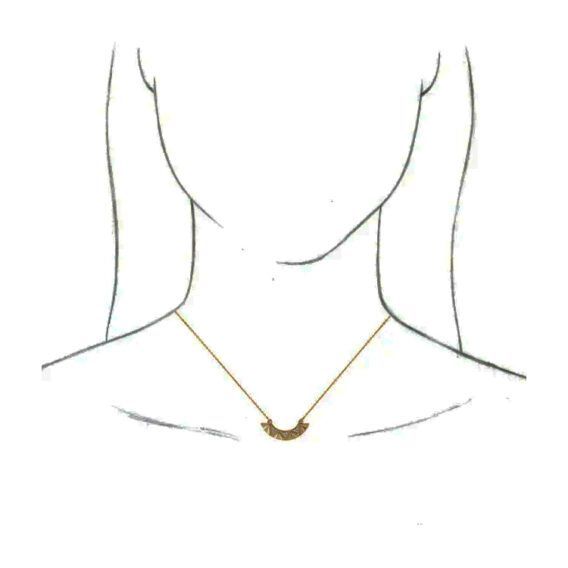 Bar Necklace, Diamond Curved - 86713 - Image 5