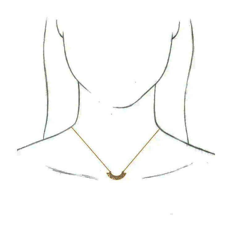 Bar Necklace, Diamond Curved - 86713 - Image 5