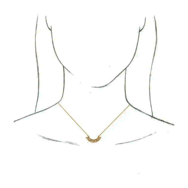 Bar Necklace, Curved Bar With Geometric Design - 86770 - Image 5
