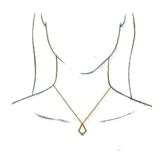 Geometric Diamond and Pearl Necklace - 86999 POPULAR CHOICE - Image 5