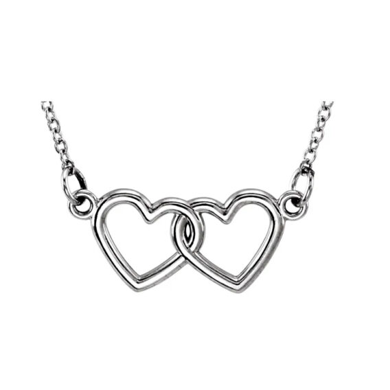 Double Heart Necklace - 85792 POPULAR CHOICE - Image 2