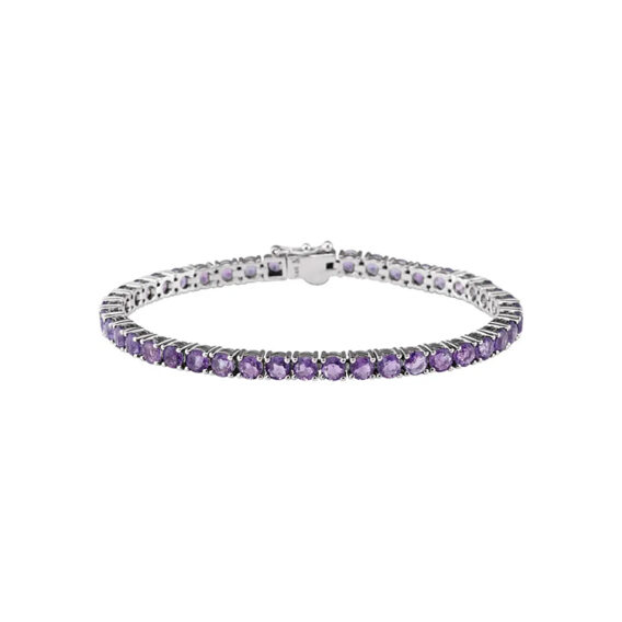 Natural Amethyst or Natural Sky Blue Topaz Line Bracelet - 651205