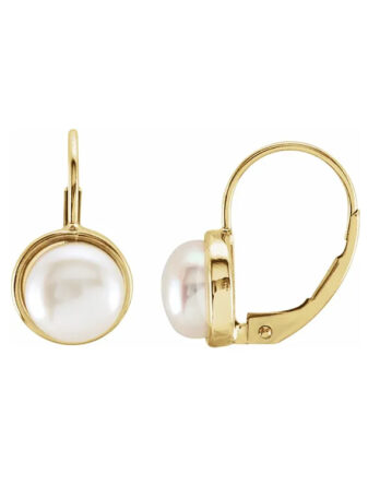 Pearl Drop Earrings, Freshwater Cultured Pearls, Leverback Drop Earrings - 20249 POPULAR CHOICE