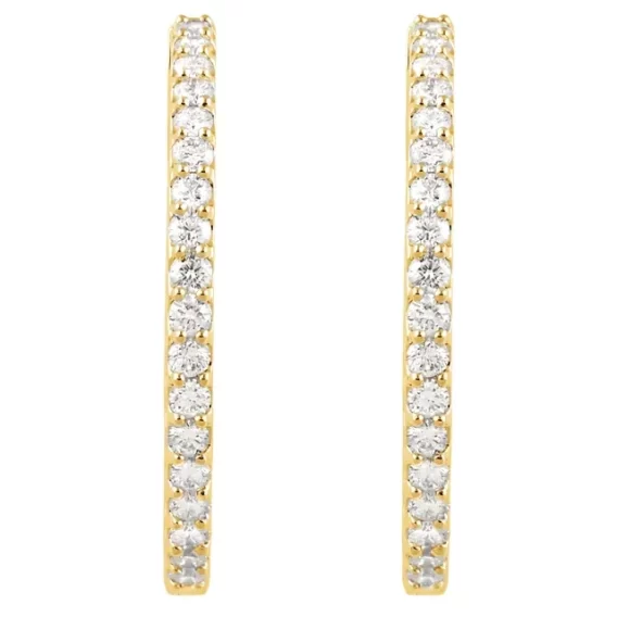Diamond Hoop Earrings 650183 - Image 7