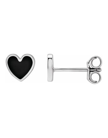 Enamel Heart Earrings - 688831