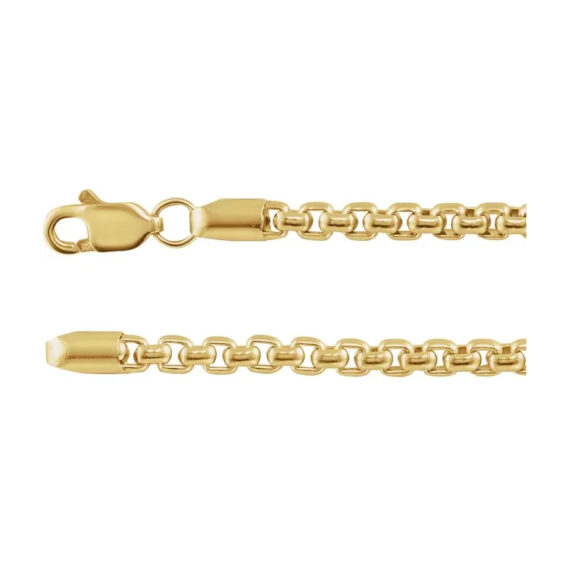 Chain Bracelet (1mm, 1.8mm and 2.6mm) Rounded Box Chain -  CH1090 - Image 4