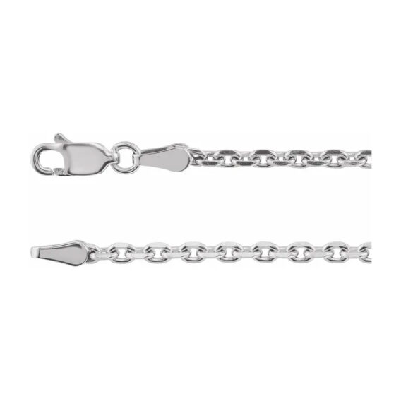 Chain Bracelet, 2.5mm Diamond-Cut Cable Chain - CH525 - Image 2